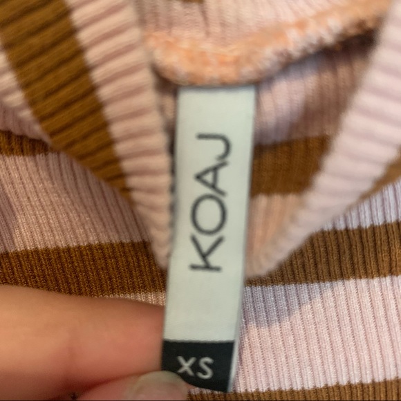 Koaj Pink and Brown Striped Turtleneck Top - Picture 7 of 7